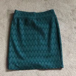Stitch Fix Green chevron patterned pencil skirt